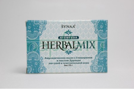 Аюрведическое травяное мыло "Herbalmix "с маслом Дурвади,Для сухой и чувствительной кожи 75 грамм.