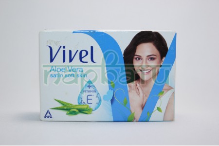 Крем-мыло с алое вера и витамином Е "Vivel Aloe Vera Satin Soft Skin Vitamin E Soap", 100 грамм.