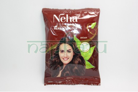 Хна натуральная для волос Neha Henna. Цвет коричневый, 20 гр